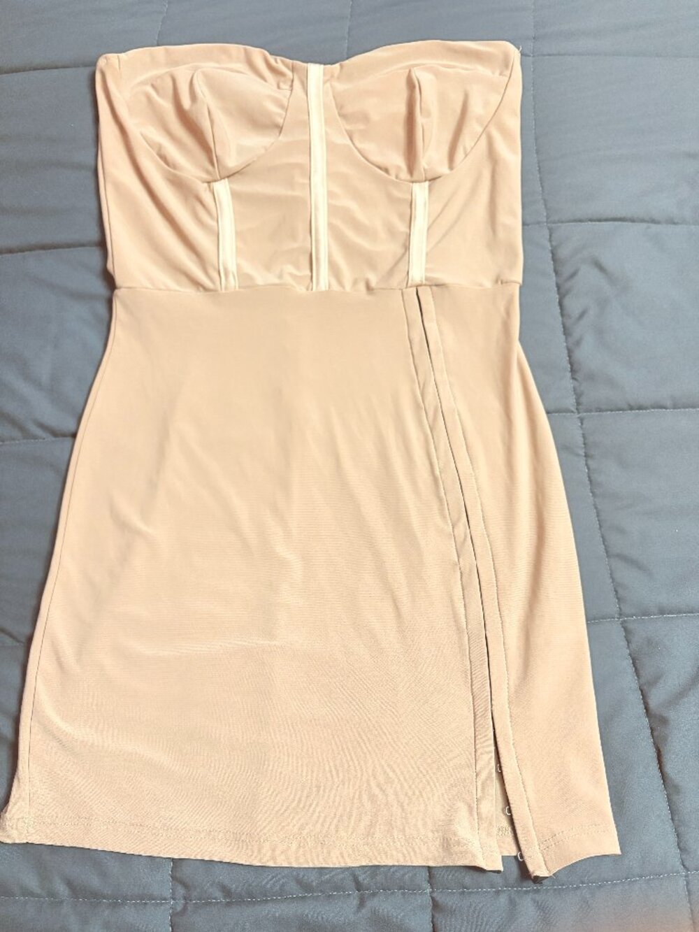 Lux LA Strapless Corset Mini Dress w/ Front Side Hook-and-Eye Closure - NWOT